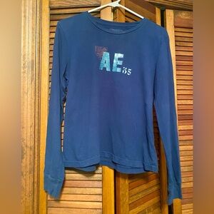 2 Vintage American Eagle Outfitters Graphic Long Sleeve Tee Bundle 100% Cotton